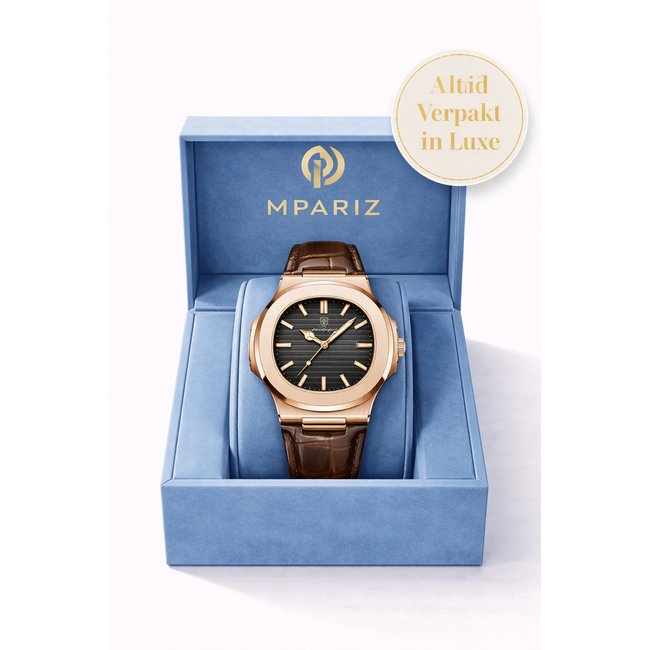 Poedagar Herenhorloge Rosé (Zwart/Blauw)