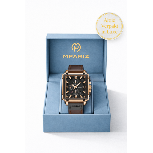 Mpariz Bastille – herenhorloge met leren band en klassiek design