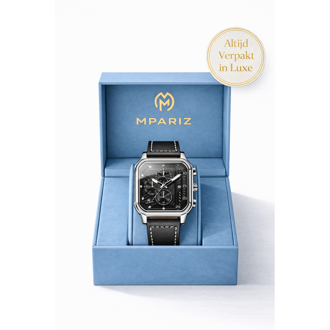 Olevs Luxe Herenhorloge Zilver Zwart