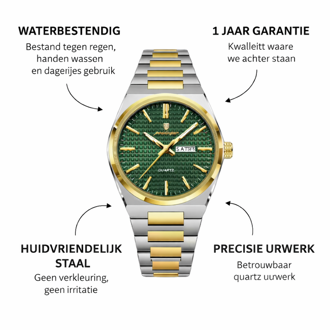 Poedagar Herenhorloges Zilver Goud