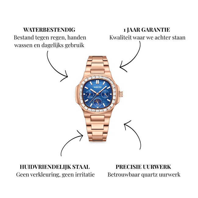 Nibosi Herenhorloge Rosé & Blauw