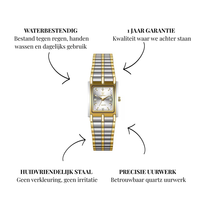 Liebig Luxe Dameshorloge  Zilver Goud