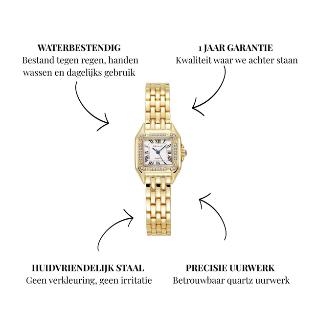 Mpariz Bijoux – dameshorloge met stalen band en klassiek design