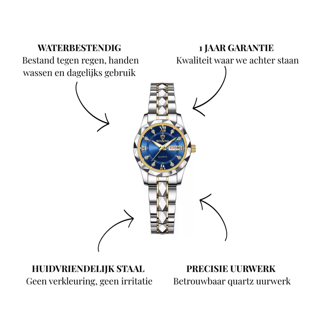 binbond Cassiane – dameshorloge met stalen band en elegant design