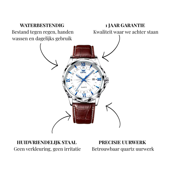 OPK Astoria – herenhorloge met leren band en klassiek design