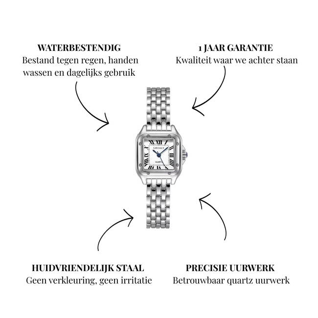 Grealy Amorette Argent – dameshorloge met stalen band en klassiek design