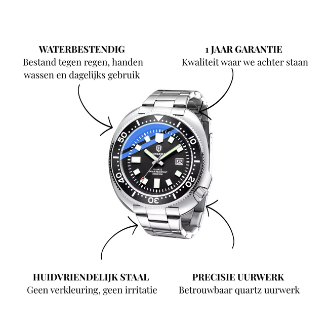 Mpariz Triton – herenhorloge met stalen band en sportief design