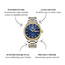 Olevs Luxe Herenhorloge Goud Diamonds (Blauw/Groen)