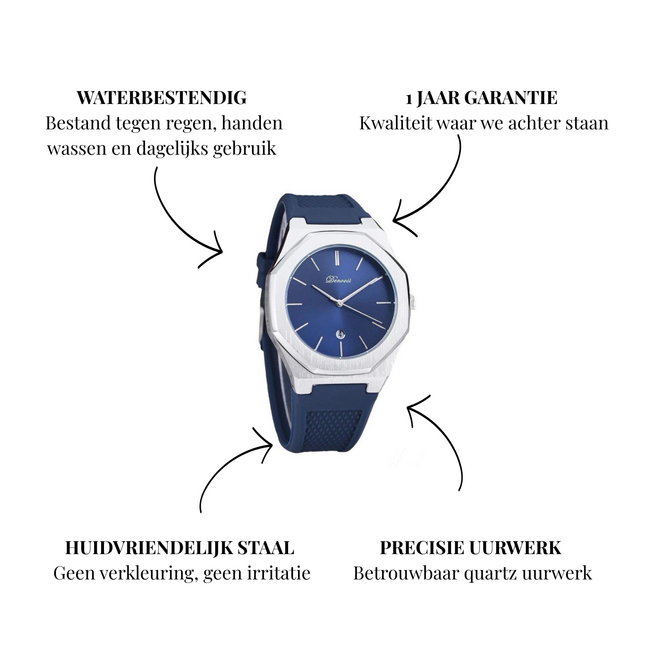 Denvosi Pacific – herenhorloge met rubber band en modern design