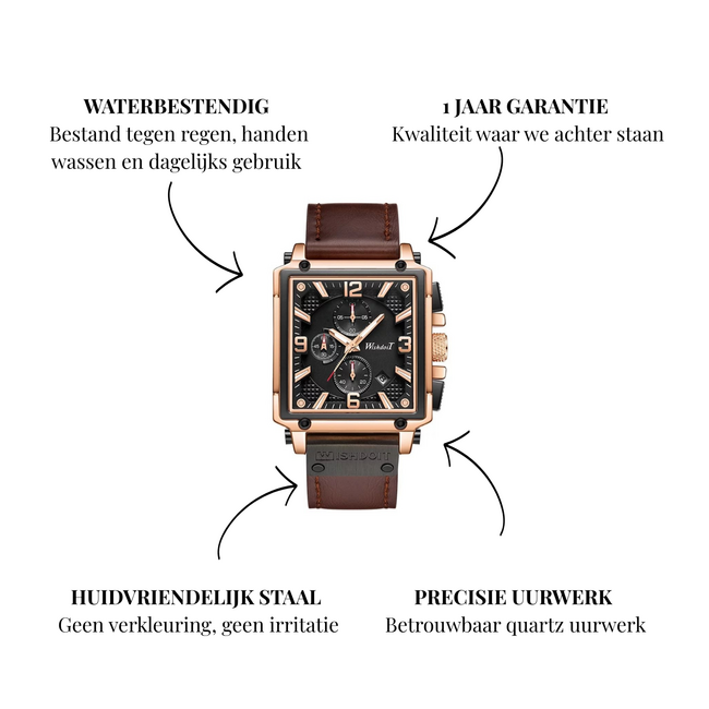 Mpariz Bastille – herenhorloge met leren band en klassiek design