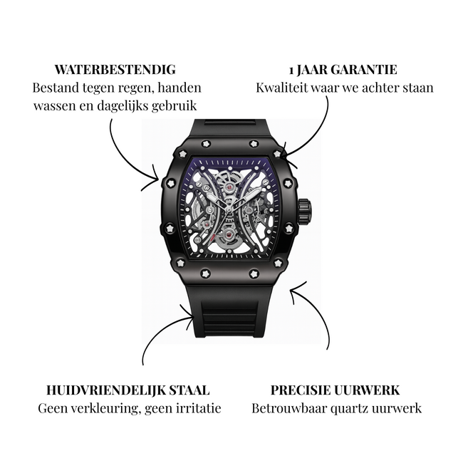 Mpariz Obscura – herenhorloge met rubber band en sportief design