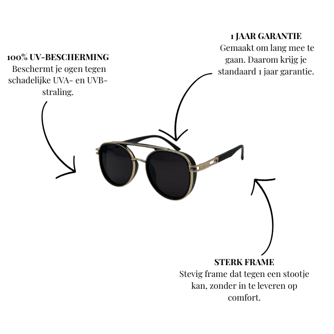Mpariz Luxe Vision​ – Goud of Zilver - Zonnebril voor Heren & Dames - Inclusief Luxe Mpariz Brillenkoker