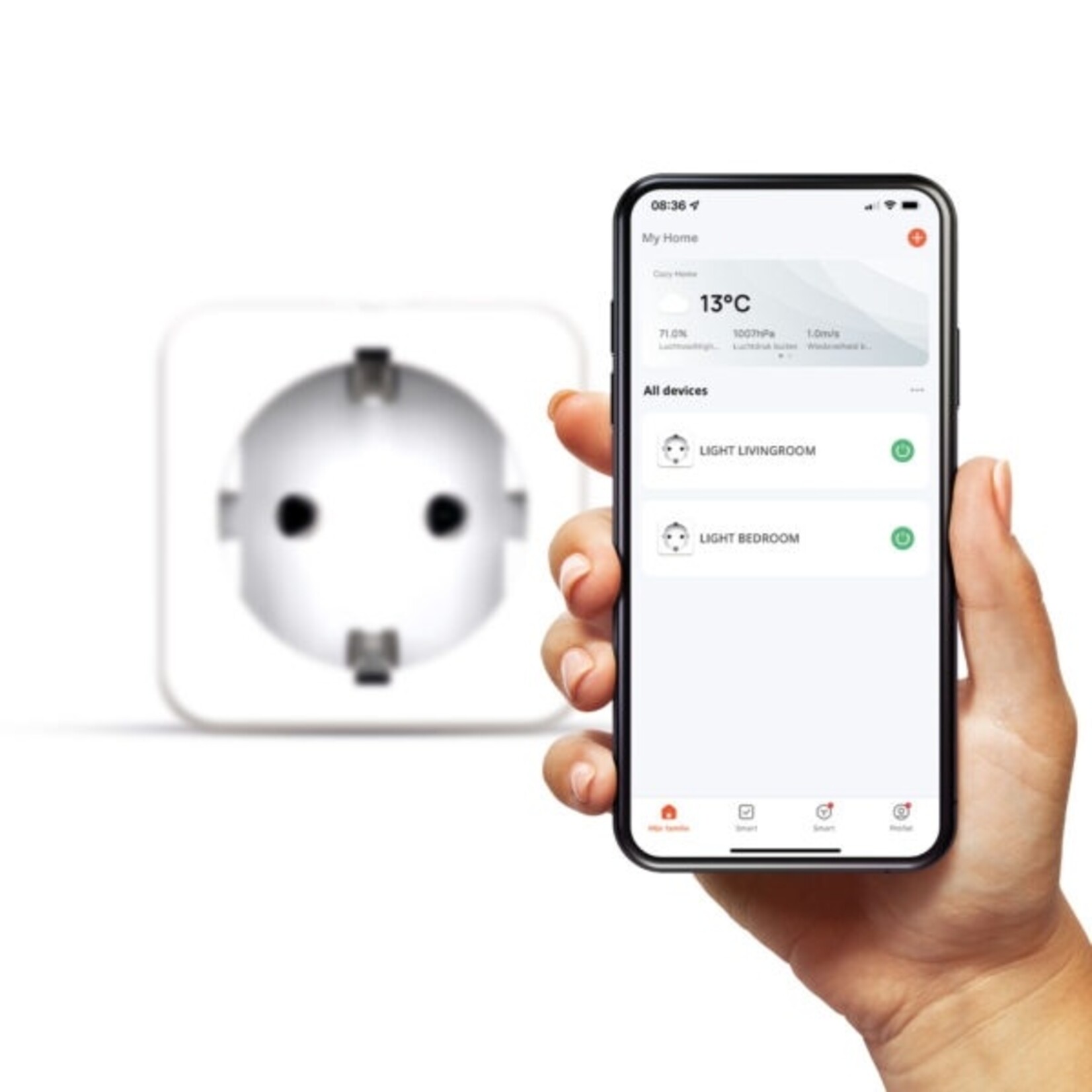 FlinQ Set van 2 Slimme Stekkers en Energiemeter Stopcontact - Smart Plug