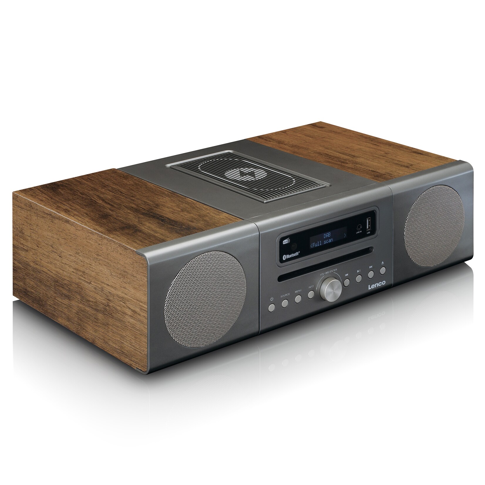 Lenco Stereo Set – FM en DAB+ Radio met Bluetooth 5.0 en Retro Design