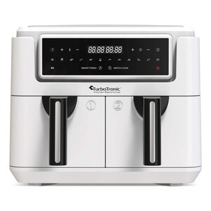 TurboTronic Dubbele Airfryer XL met Digitaal Bedieningsmenu - Heteluchfriteuse - 7,6 Liter