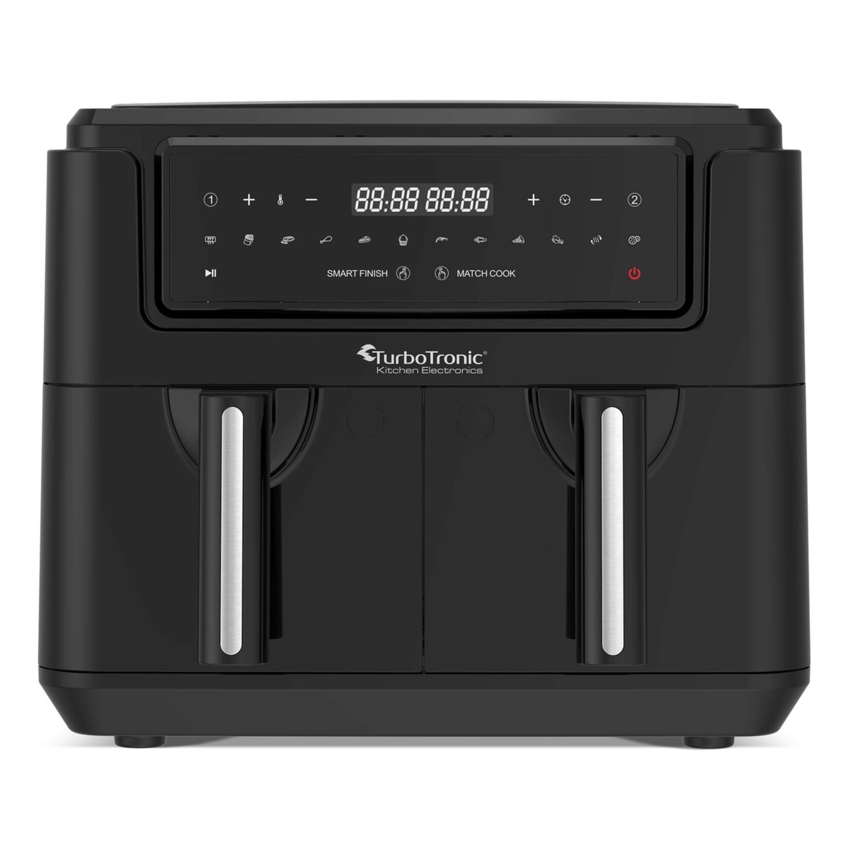 TurboTronic Dubbele Airfryer XL met Digitaal Bedieningsmenu - Heteluchfriteuse - 7,6 Liter