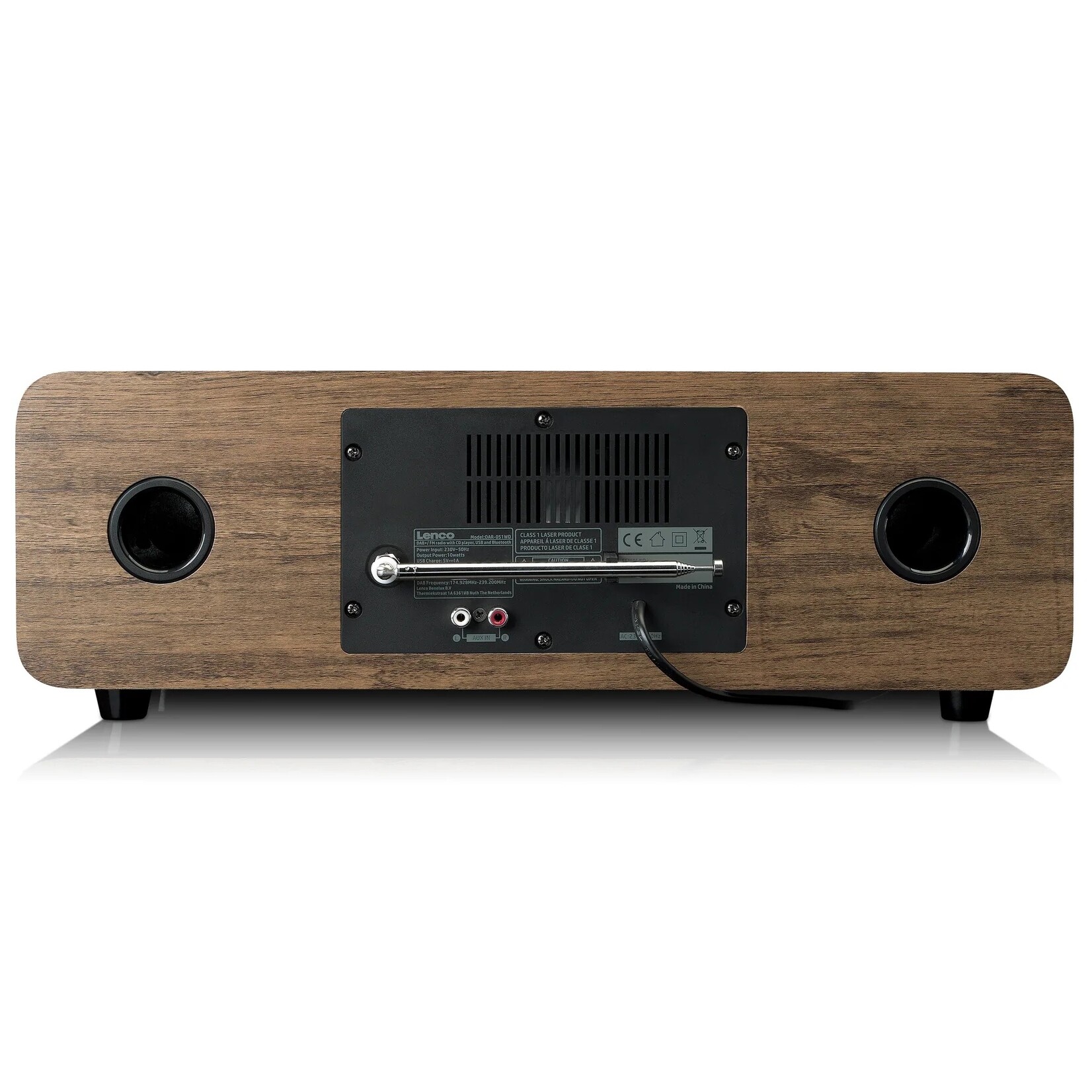 Lenco Stereo FM en DAB+ Radio met Bluetooth, Afstandsbediening en Draadloos Opladen