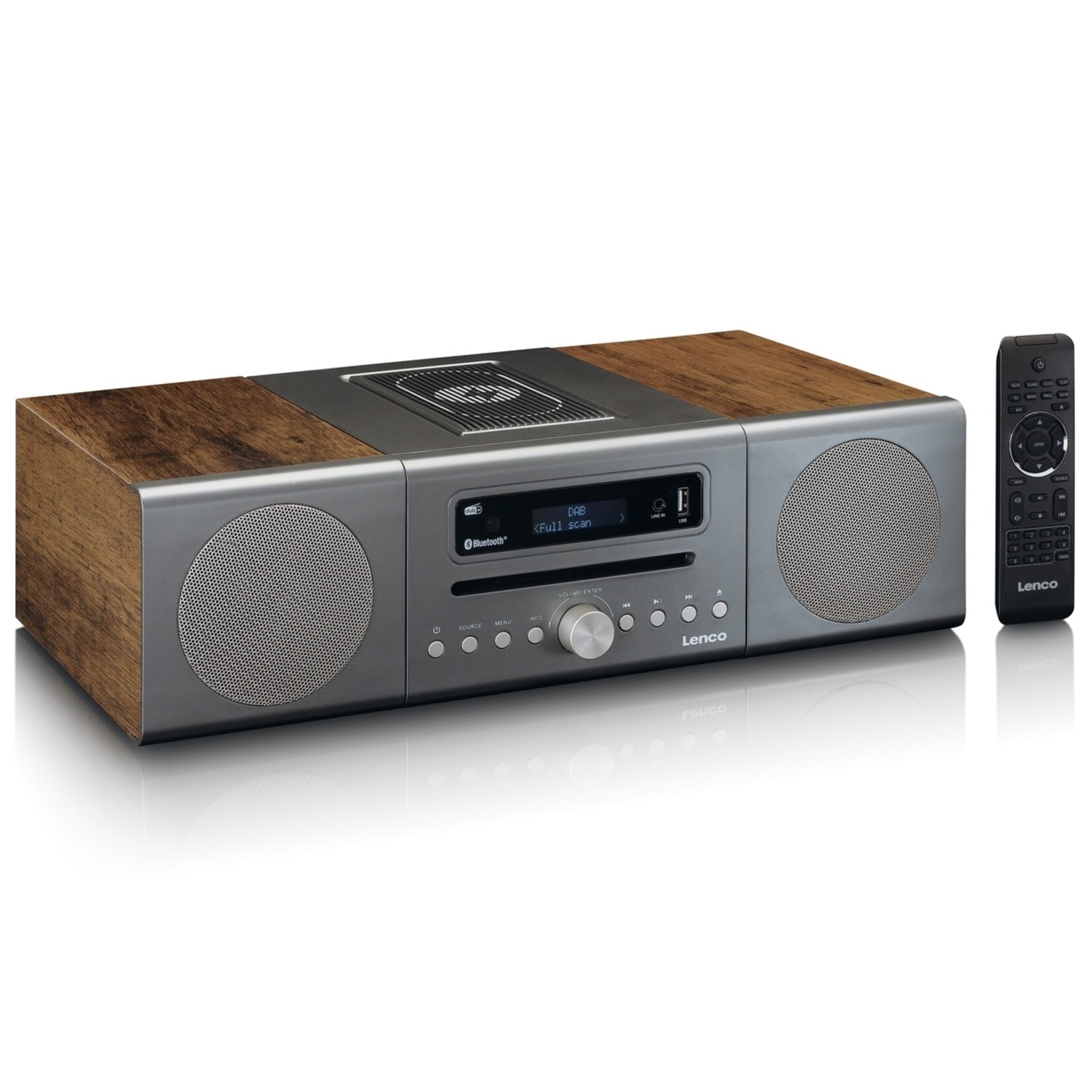 Lenco Stereo Set – FM en DAB+ Radio met Bluetooth 5.0 en Retro Design