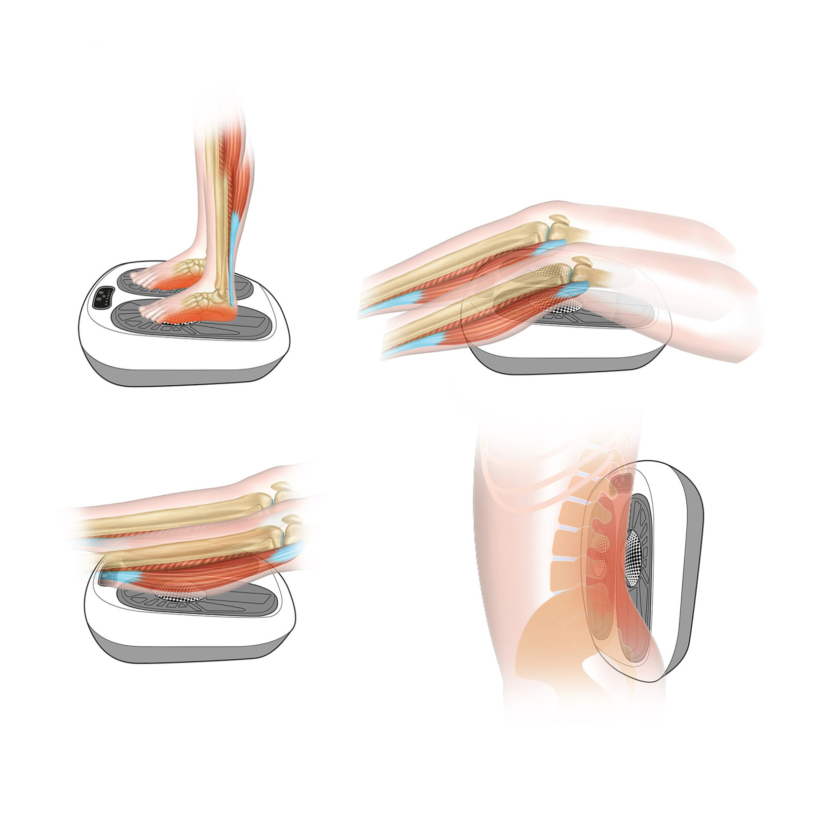 QLT Been- en Voetmassage Apparaat met 10 Programma’s en 20 Snelheden
