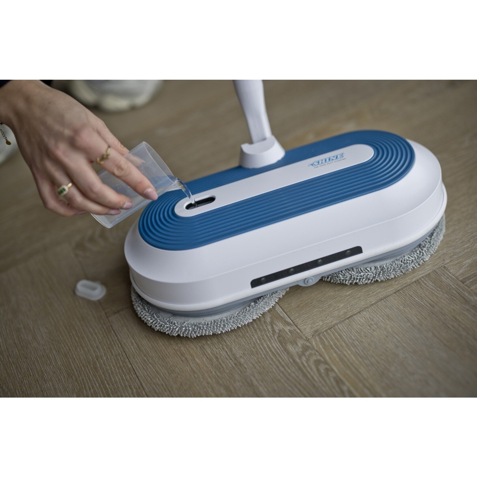 Shine for your daily cleaning Draadloze Dweil met 2 Roterende Koppen - Luxe Vloerreiniger met LED