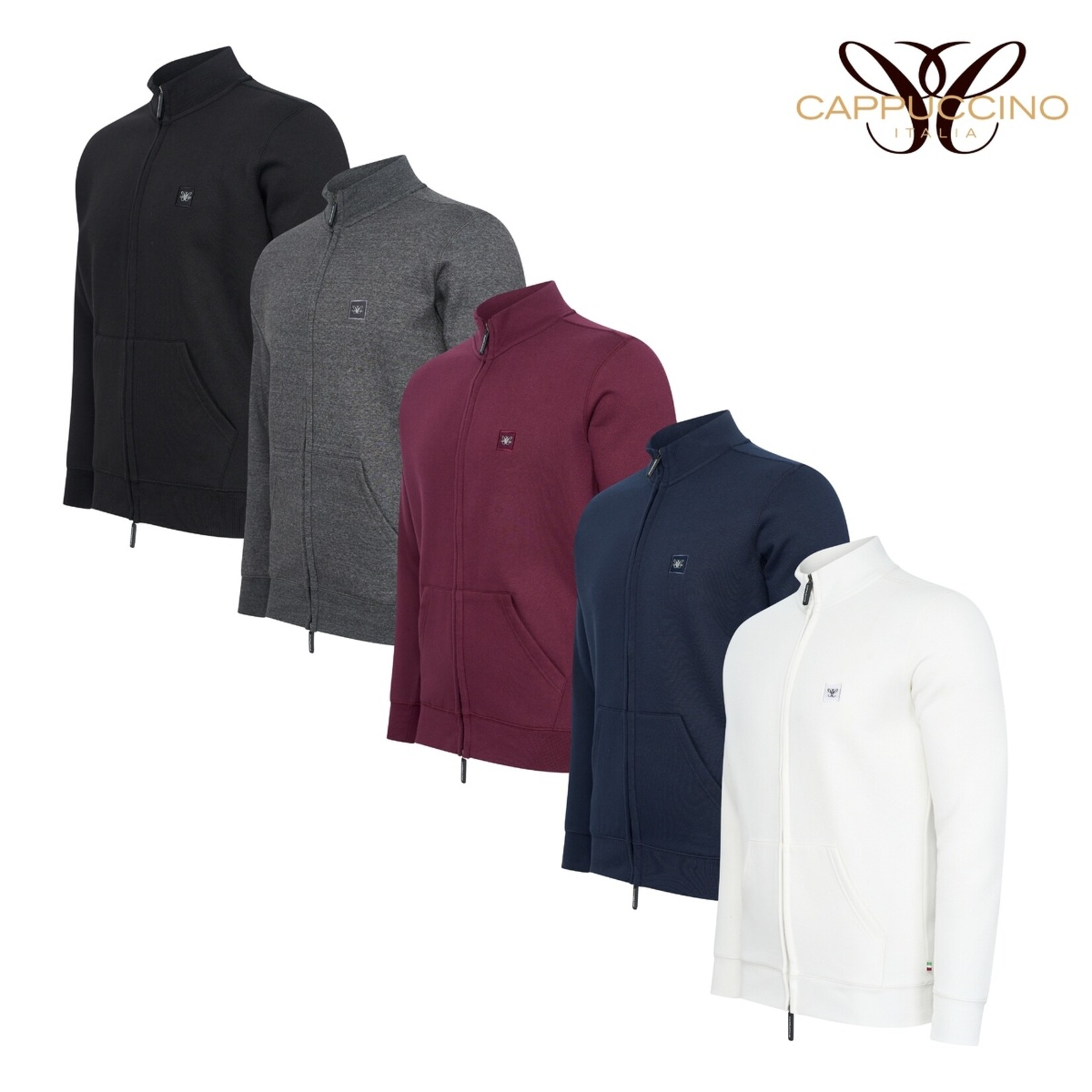 Cappuccino Arezzo Fleece Vest  met Steekzakken en Lange Rits