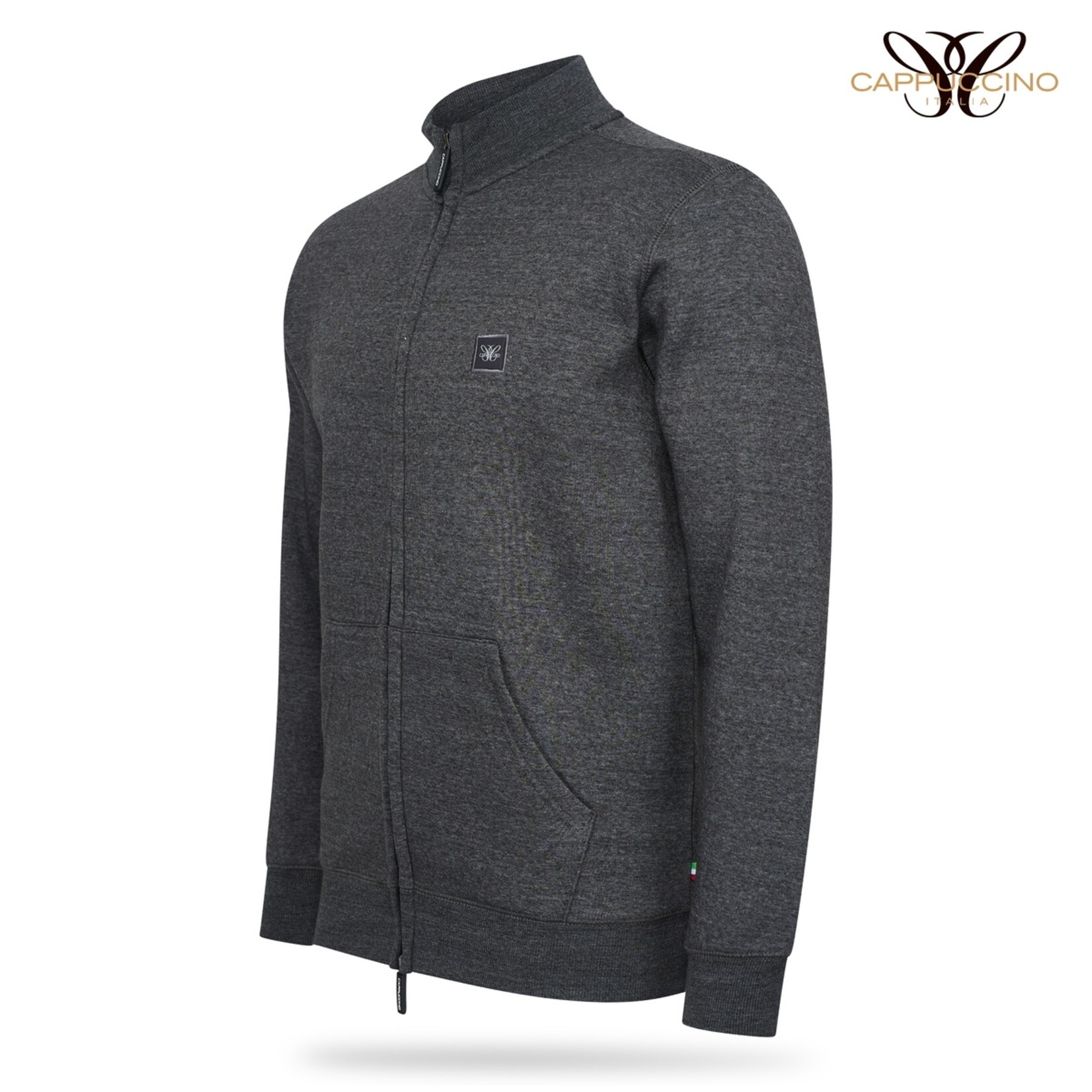 Cappuccino Arezzo Fleece Vest  met Steekzakken en Lange Rits