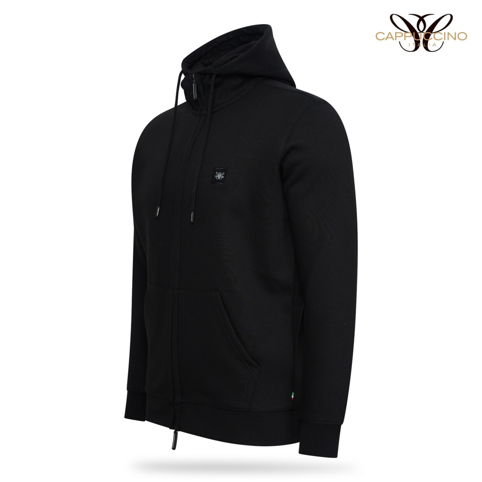 Cappuccino Pescara Fleece Hoody Vest met Capuchon en Lange Rits