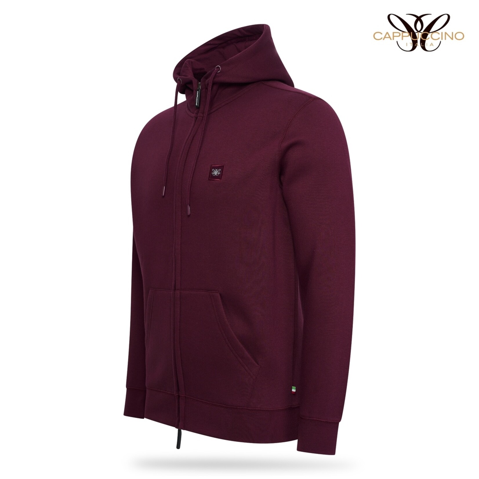 Cappuccino Pescara Fleece Hoody Vest met Capuchon en Lange Rits