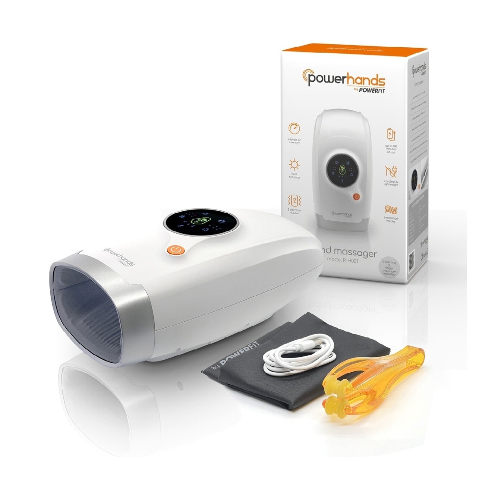 Orange Planet Hand Massager Massageapparaat met Warmtefunctie en 6 Programma’s
