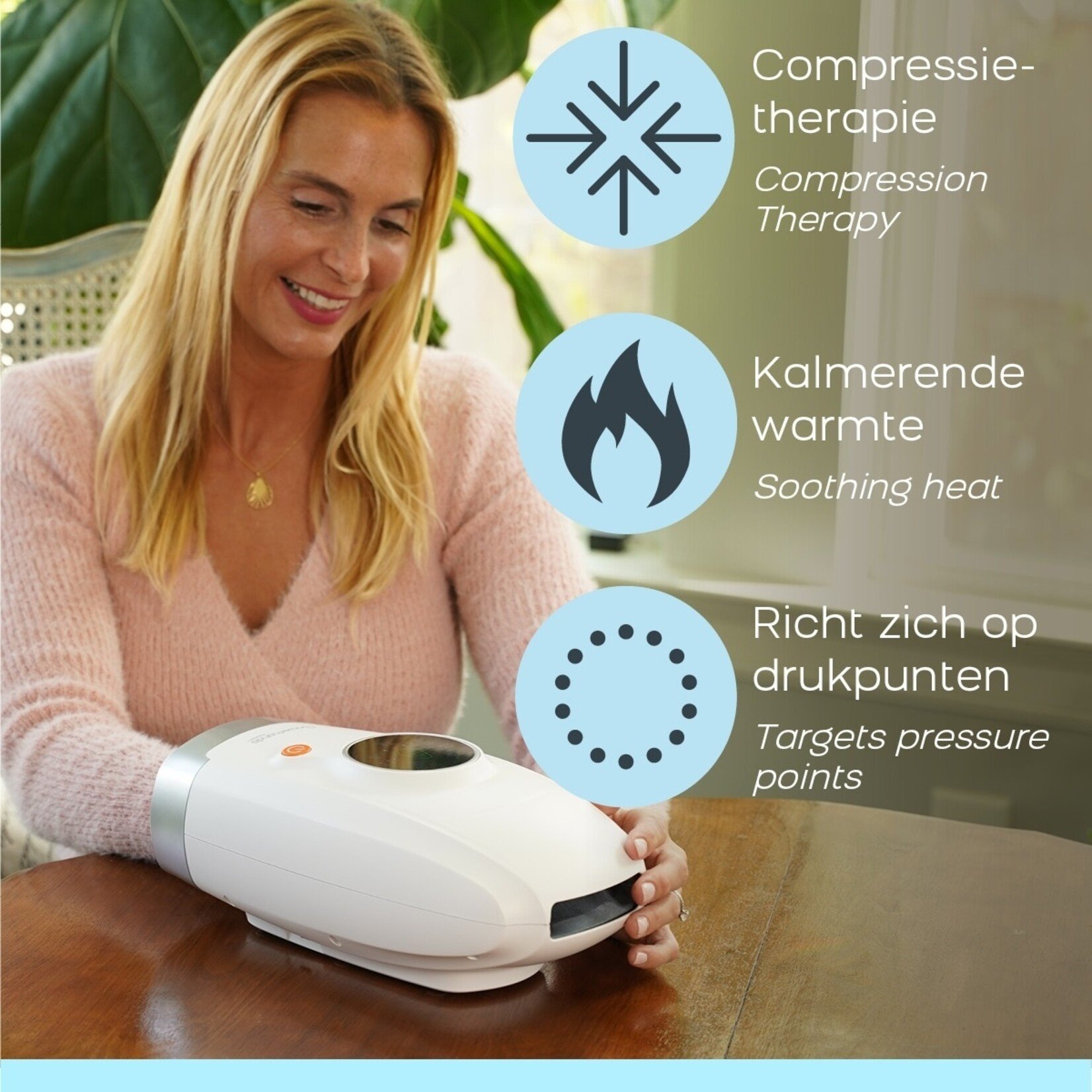Orange Planet Hand Massager Massageapparaat met Warmtefunctie en 6 Programma’s
