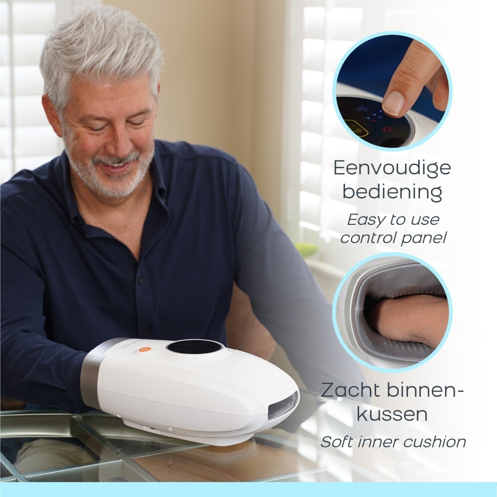 Orange Planet Hand Massager Massageapparaat met Warmtefunctie en 6 Programma’s