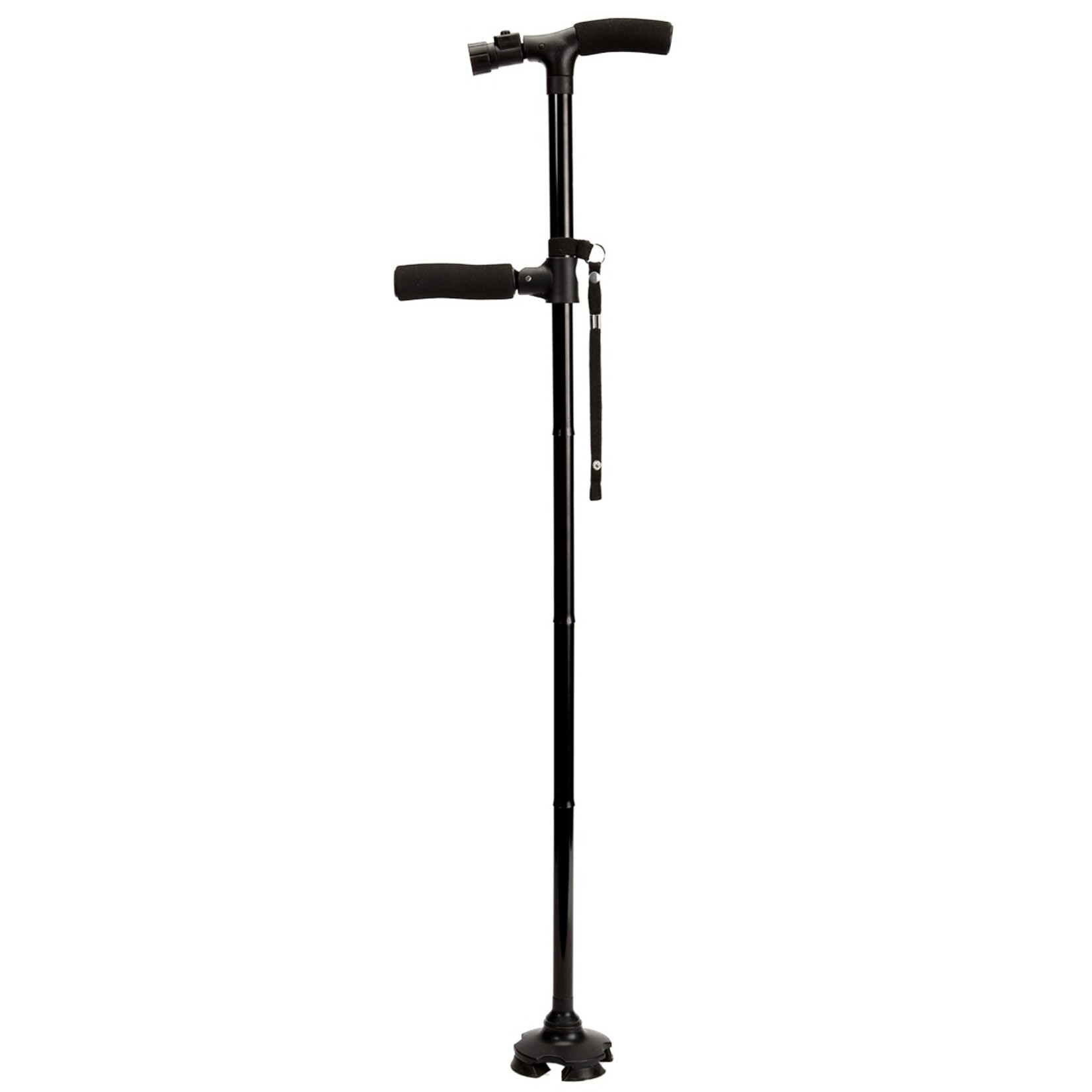 Orange Planet Wandelstok met Alarm, LED-lamp en Dubbele Handgreep - Opvouwbaar