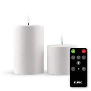 FlinQ Oplaadbare LED Kaarsen voor Binnen en Buiten - Set van 2