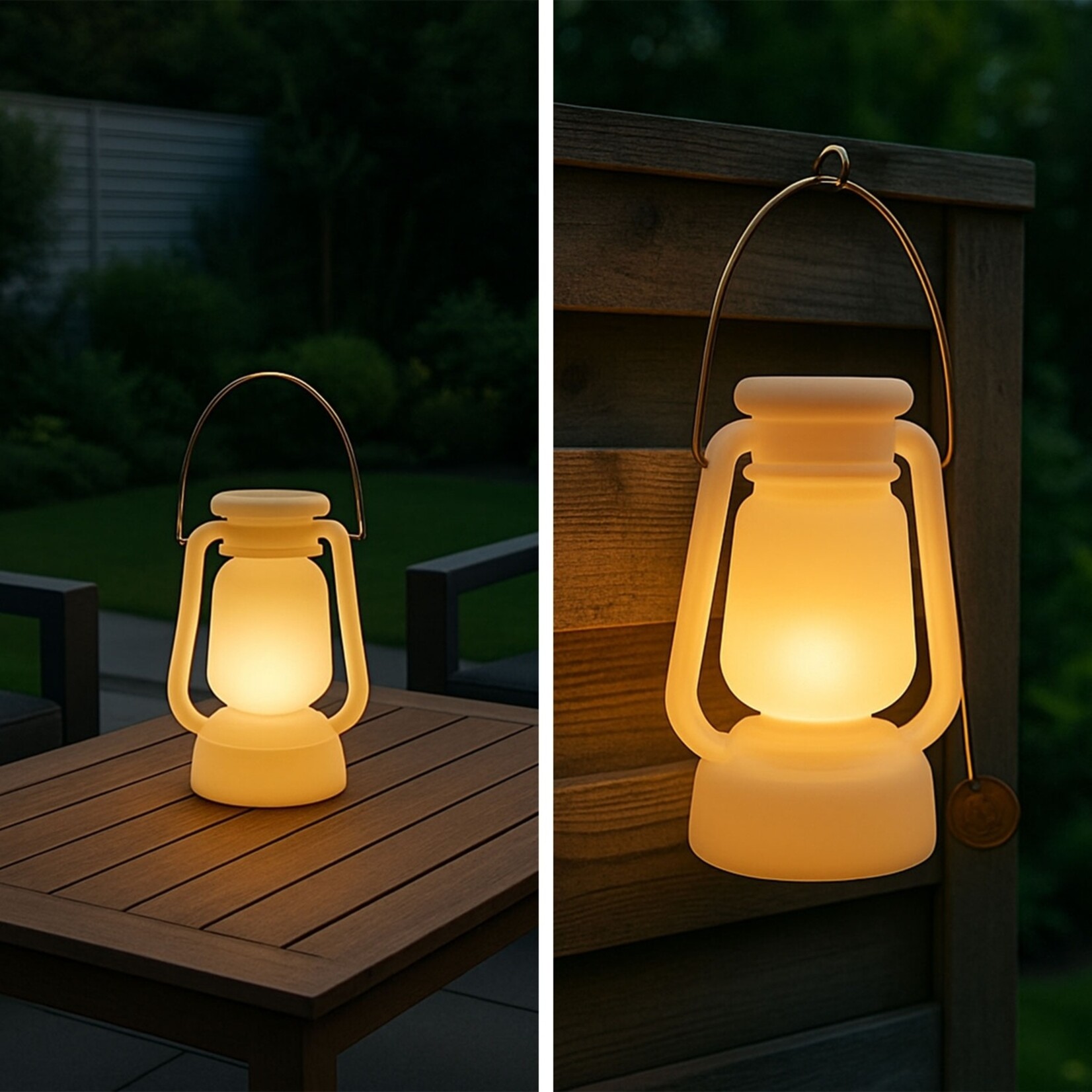 FlinQ Oplaadbare Storm Lantaarn – Voor Binnen en Buiten – Spatwaterdicht