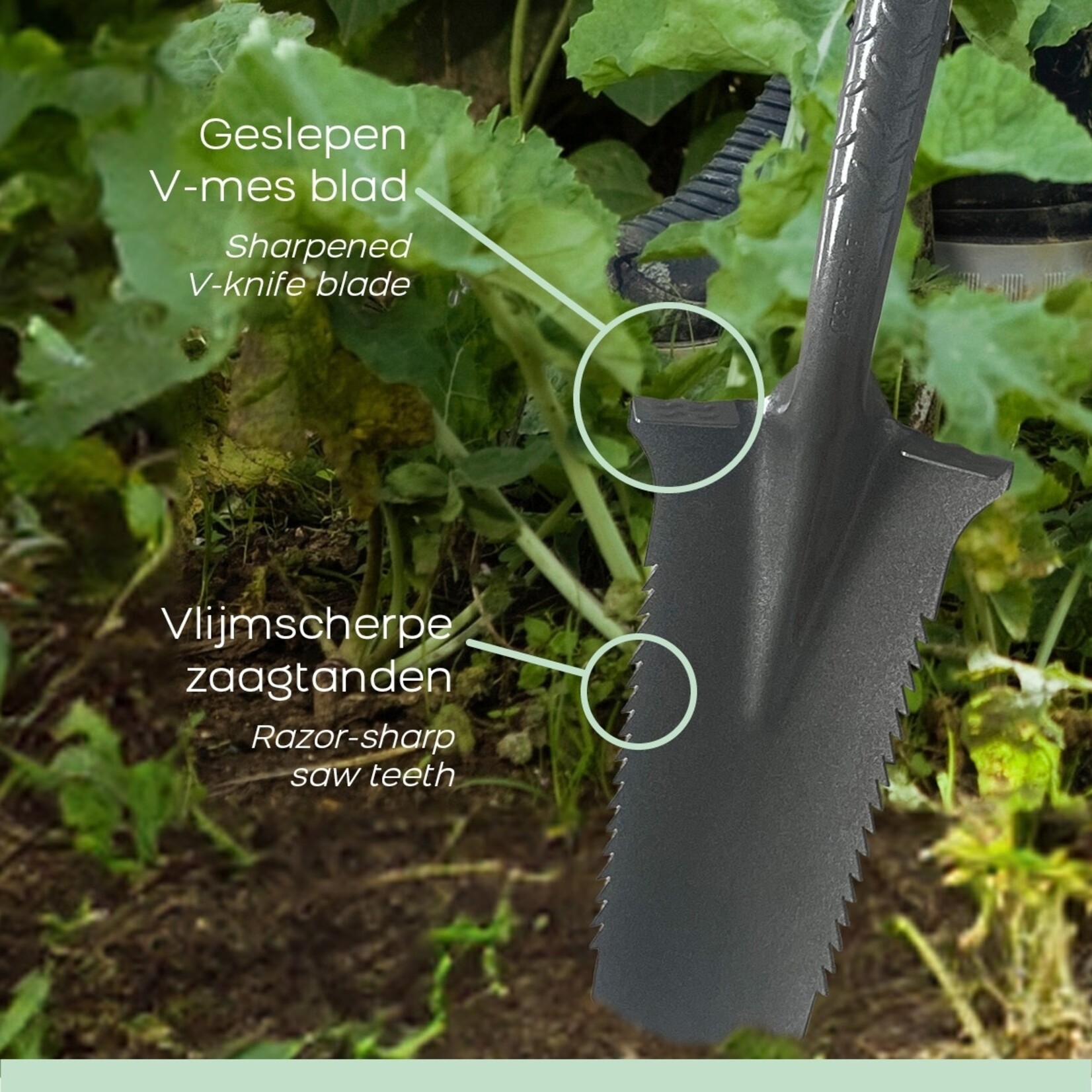 Orange Donkey Tuinspade - Voor Graven, Zagen, Ontwortelen en Planten