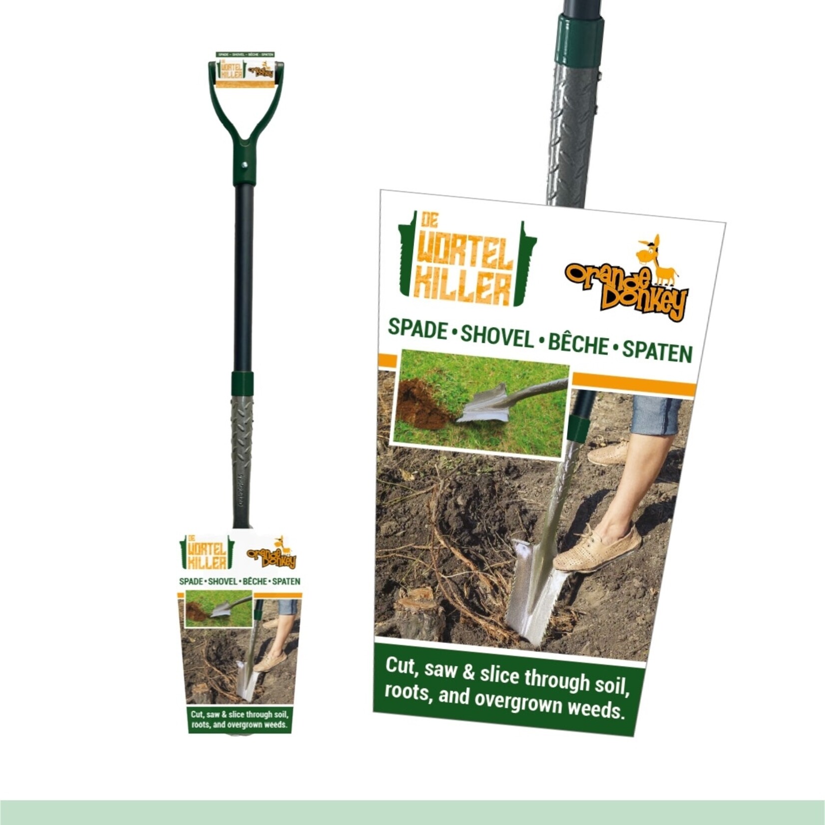 Orange Donkey Tuinspade - Voor Graven, Zagen, Ontwortelen en Planten