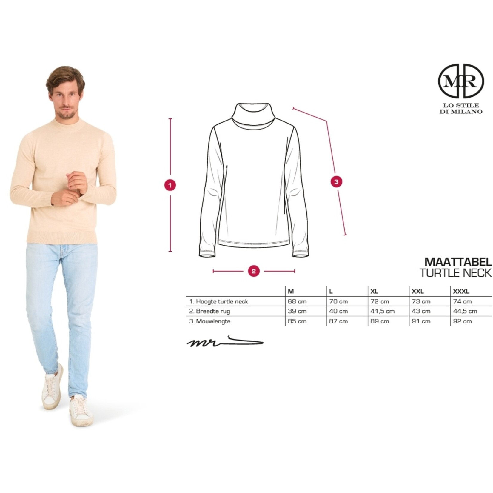 Mario Russo Mario Russo Turtle Neck Coltrui met Stretch
