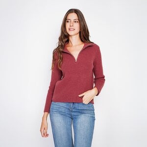 William de Faye William de Faye Half Zip Trui voor Dames - Ribgebreid - Hoge Kraag