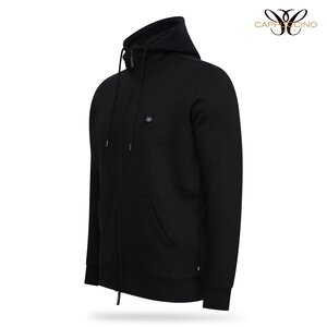 Cappuccino Pescara Fleece Hoody Vest met Capuchon en Lange Rits