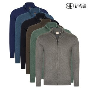 Mario Russo Mario Russo Full Zip Vest - Cardigan met Stretch