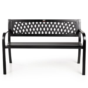QLT No Less Stalen Tuinbank met Beschermhoes voor 2 Personen – Ergonomisch