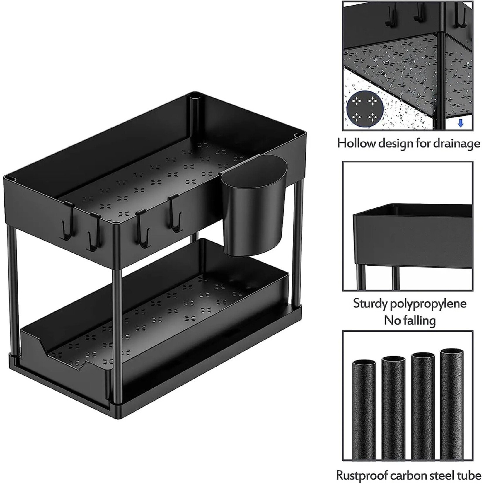 Nexxt Keukenkast Organizer - Gootsteen / Lade Organizer - Rek met Lade
