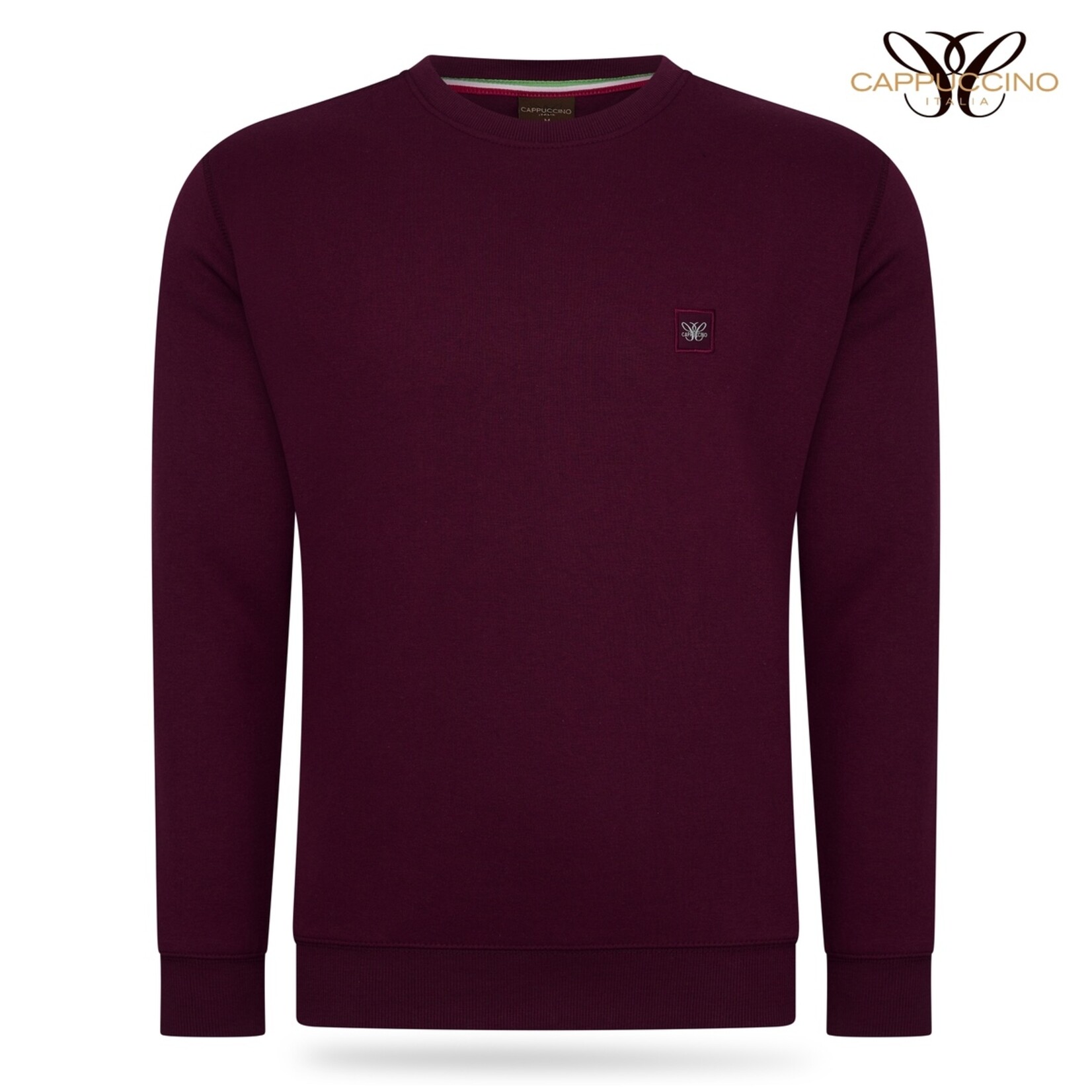 Cappuccino Prato Fleece Trui met Ronde Hals – Veelzijdige Sweater - Burgundy / XXL