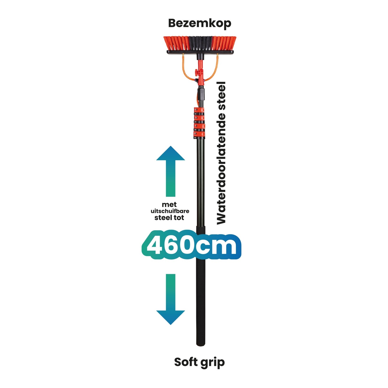 Shine for your daily cleaning Telescopische Wasborstel / Uitschuifbare Waterborstel - 4,6 Meter