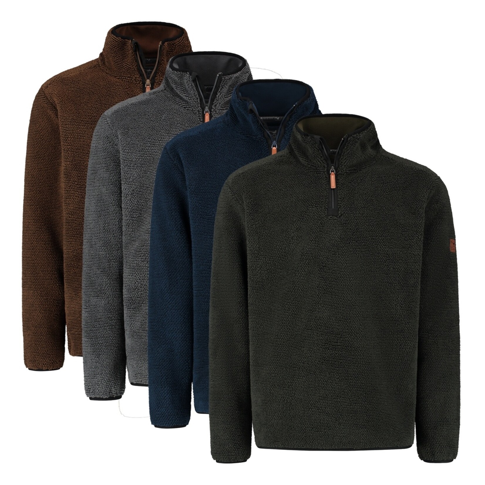 MGO Leisure Wear MGO Andrew Trui voor Heren met Rits - Fleece Schipperstrui