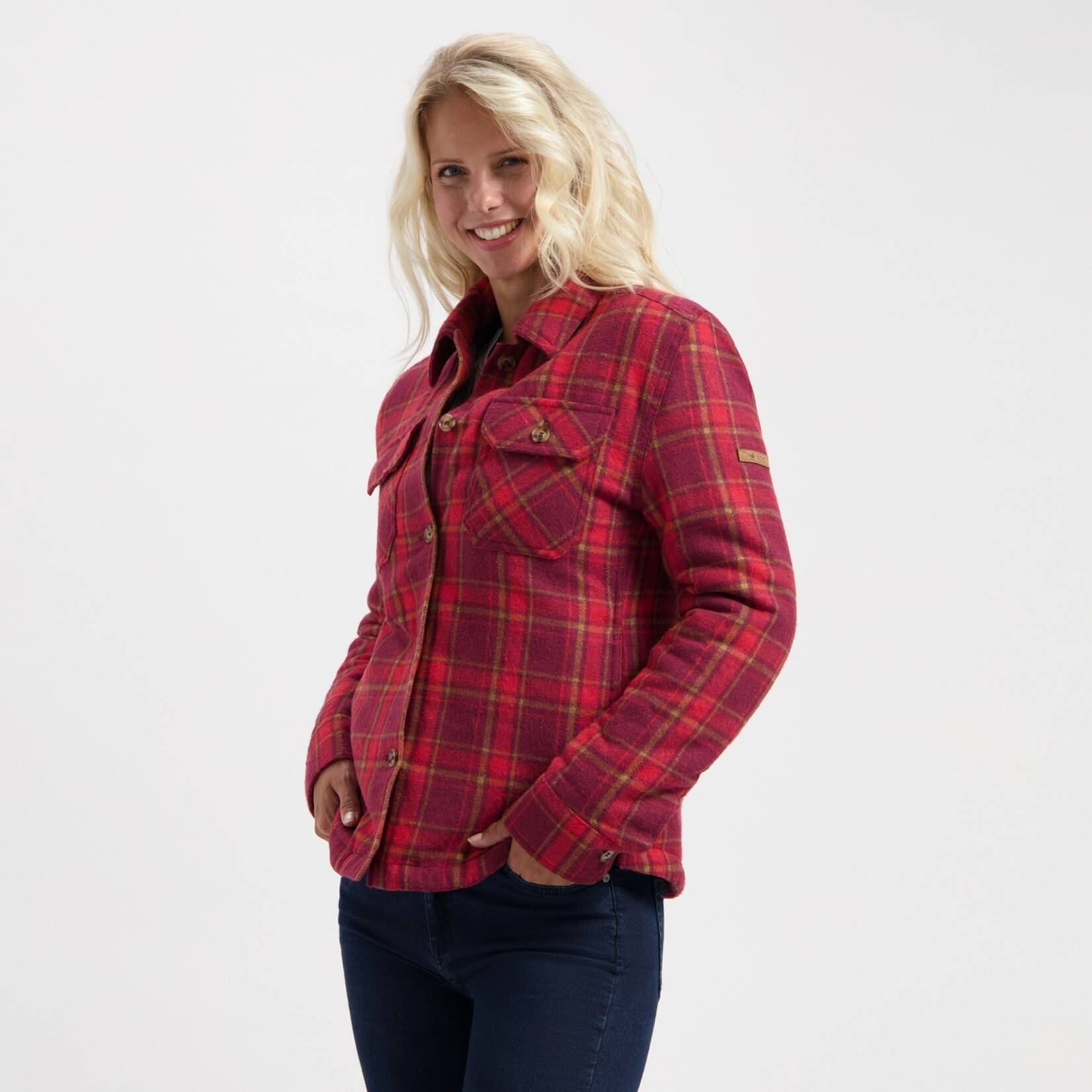 MGO Leisure Wear MGO Jessy Cardigan Vest voor Dames - Geruit Tussenjack