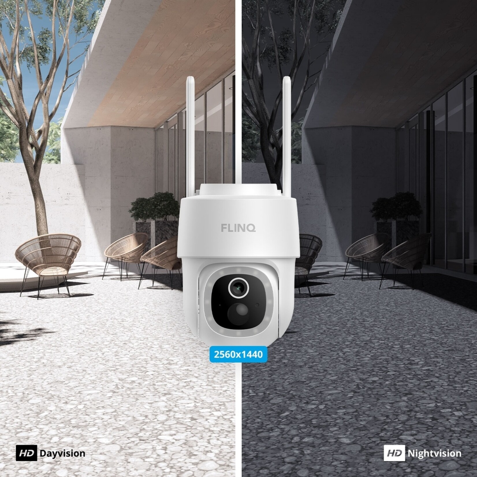 FlinQ Dome Guard Buitencamera met Nachtzicht, Bewegingssensor en Appbediening