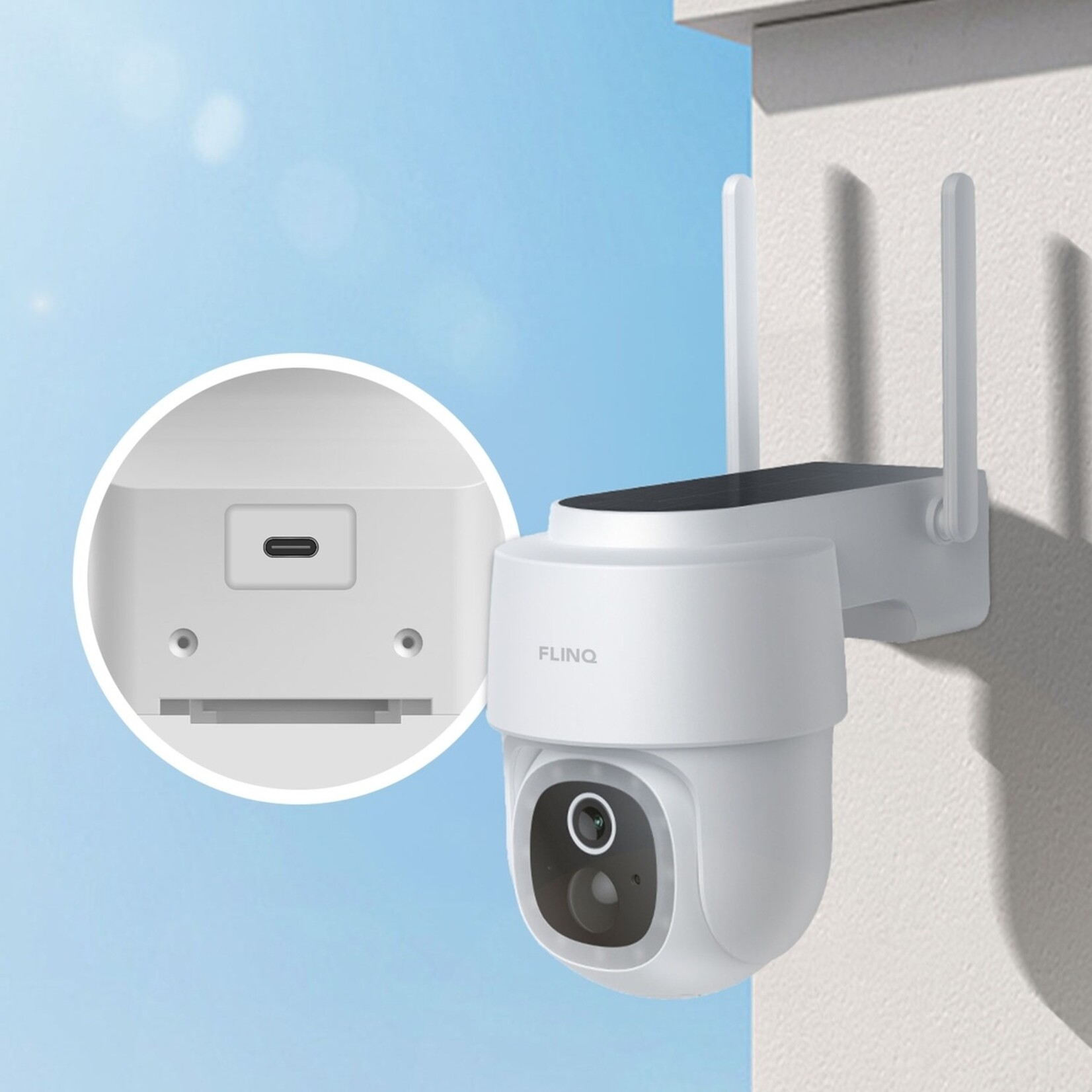 FlinQ Dome Guard Buitencamera met Nachtzicht, Bewegingssensor en Appbediening