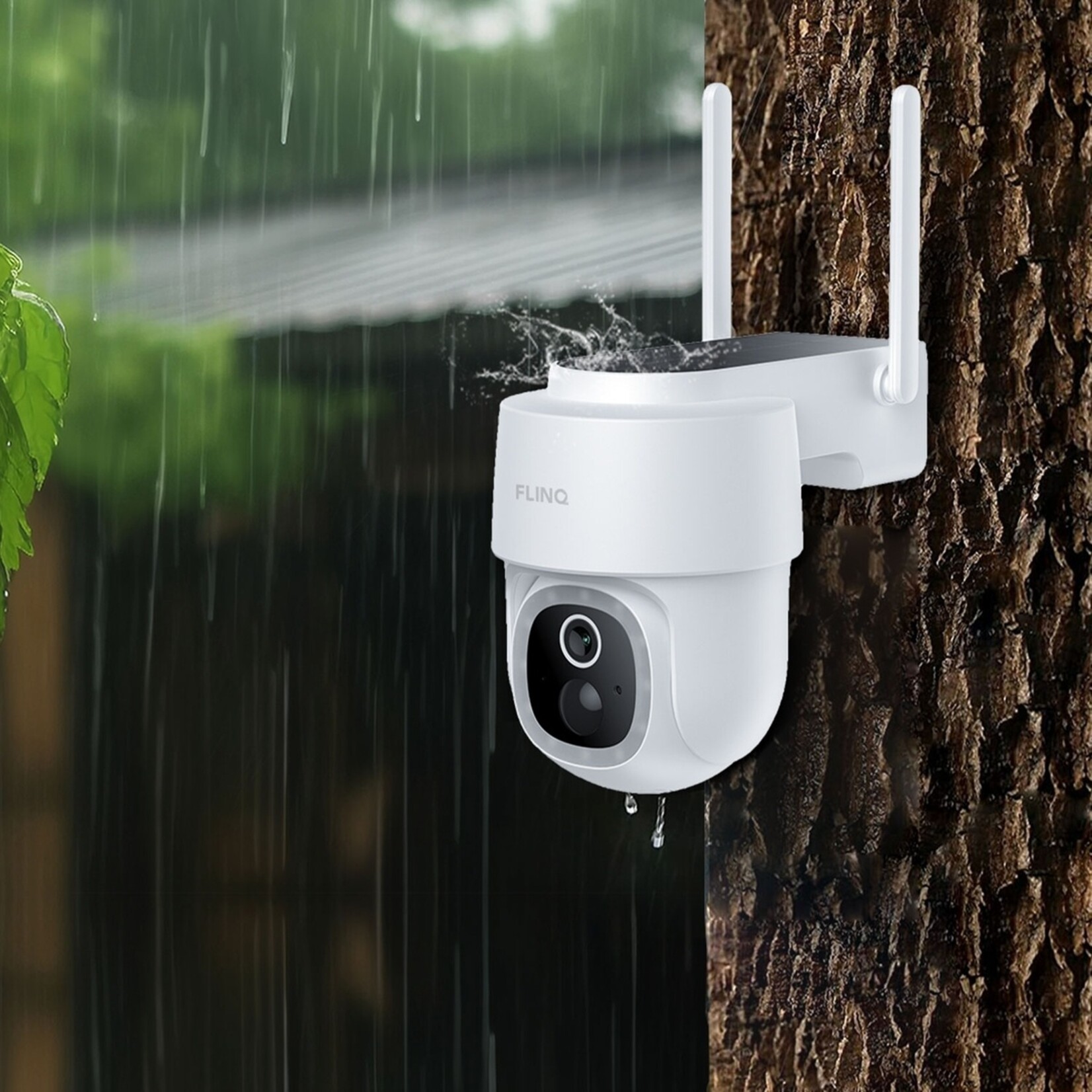 FlinQ Dome Guard Buitencamera met Nachtzicht, Bewegingssensor en Appbediening