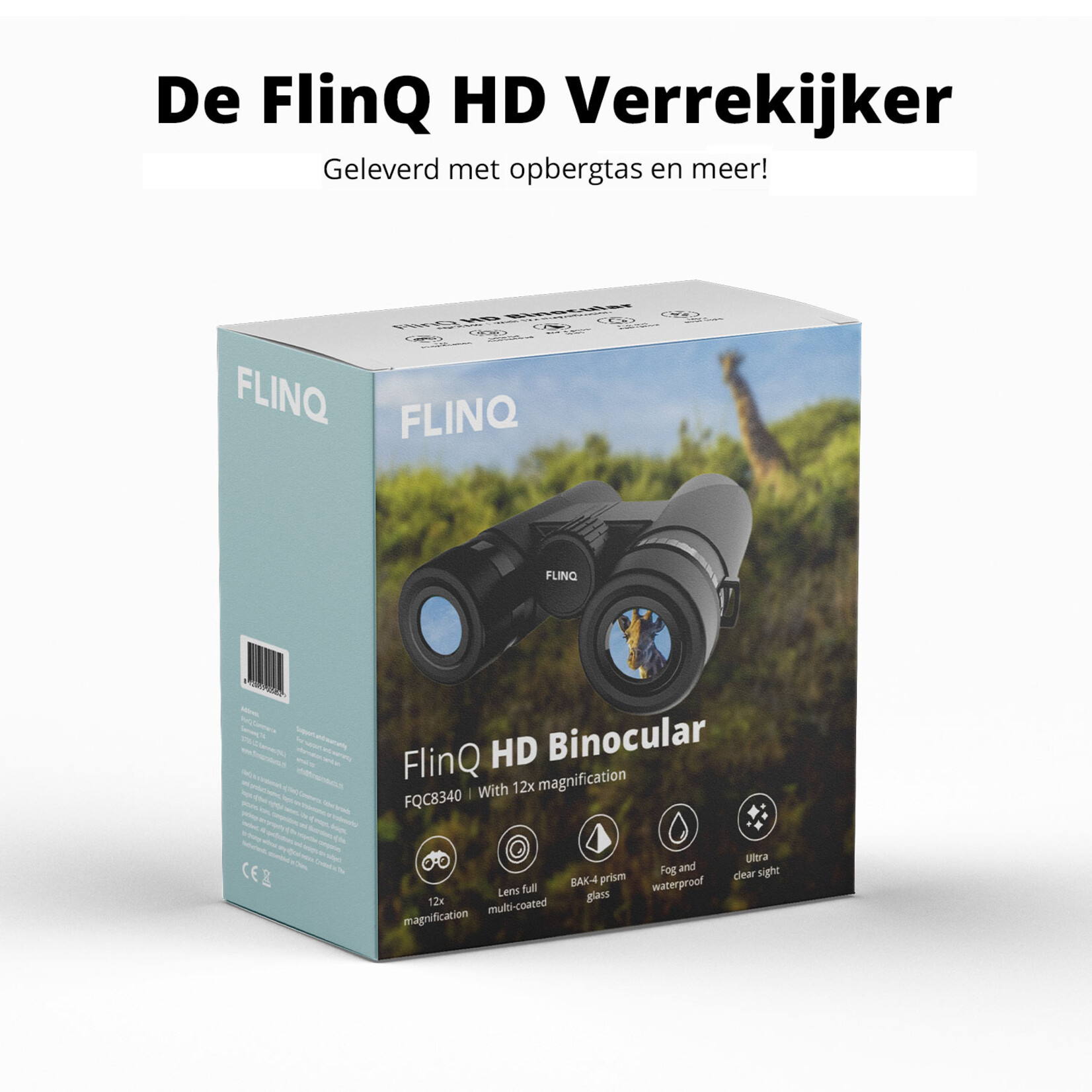 FlinQ HD Verrekijker - Binocular met Opbergtas en 42mm Groothoeklens